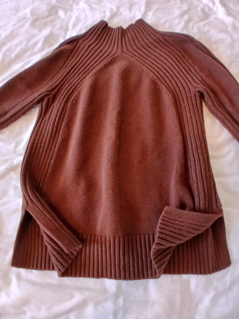 Talbots Women's Brown Ribbed Mock Neck Sweater Size Small